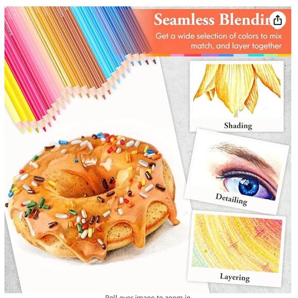 120 pc. Soft Core Oil Based Coloring pencils No Repeated Colors & color chart - Picture 5 of 7
